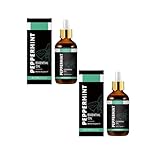 Natürliches Minzöl, Für Haare Und Haut Erfrischendes Pflegeöl Gegen Trockene Haut Und Sprödes Haar Schnell Einziehend Und Nicht Fettend Mit Lang Anhaltender Feuchtigkeit 59ml (2PCS, Pfefferminze)