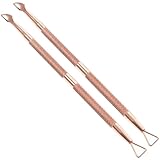 PRETYZOOM 2 Stück Nagelhautschieber aus Rostfreiem Stahl Doppelendiger Edelstahl Cuticle Pusher für Maniküre Pediküre Langlebiges Nagelreinigungswerkzeug mit Komfortablem Griff für