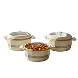 3 Pagen® Thermoschüsseln 3er-Set Brilliant – Servierschüsseln zum Kalt- & Warmhalten von Speisen – Deckel für einfachen Transport, warmer Speisen – stapelbar –Kapazität: 500ml; 1000ml &1500ml