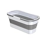 Faltbarer Eimer Rechteckiger Angeleimer, tragbares Waschbecken aus Kunststoff, zusammenklappbar, platzsparend, große Kapazität for Camping, Reisen, Picknick