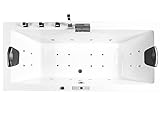 Whirlpool Badewanne Relax Profi MADE IN GERMANY 140/150 / 160/170 x 75 cm mit 22 Massage Düsen + LED + Heizung + Ozon Desinfektion + MIT Messing Armaturen verchromt rechts oder links Eckbadewanne
