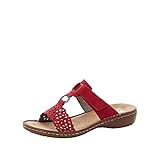 Rieker Damen 608A7 Sandale, Rot, 40 EU
