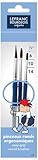 Lefranc Bourgeois 807303 Hobby- und Schulpinsel Set für Kinder, natürliche Fasern aus Ponnyhaar, ergonomischer Griff für junge Hände - 3 Rundpinsel Nr. 6, 10, 14