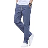 Wanderhose Herren Sommer Einfarbig Chino Hose Sommer Sporthose Mit Kordelzug Leichte Bequem Sommerhose Gerade Stoffhose Stretch Waist Hosen Casual Trainingshose Wanderhose Outdoorhose Laufhose