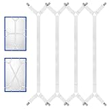 4 Bettlakenspanner Verstellbar, Elastische Bettlaken Halter mit Metallclip Elastische Bettlakenverschlüsse 70-280cm Bettlakenspanner für Knitterfreie Laken, Matratzenschoner, Sofabezüge, Tischdecken