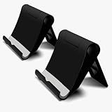 Universeller Verstellbare Faltbarer Handy Ständer - 2 Pack Schwarz Handy Halterung,Höhenverstellbar, Multi-Winkel, Kompatibel mit 4-13 Zoll Smartphones & Tablets