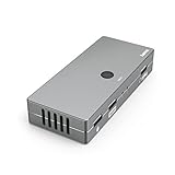 Hama KVM Switch für 2 PCs, Notebooks, Macbooks, Tablets, 4 Ports (KVM Umschalter für z.B. Maus, Tastatur, Drucker, USB Stick, Headset, Festplatte, PC Umschalter Maus Tastatur 3X USB, 1x HDMI)