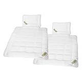 Julido Kinder Bettenset 4-teilig 2X Steppdecke 100x135 cm & 2X Kissen 40x60 cm Weiches Bettdecken-Set mit Mikrofaser Bezug Oeko-Tex Zertifiziert Weiß