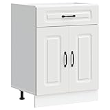 vidaXL Küchenunterschrank Kalmar Weiß Holzwerkstoff, Spülenunterschrank, Schrank Küche, Lagerschrank, Unterschrank für Küche, Küchenzeile