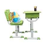 Höhenverstellbarer Kinderschreibtisch und Stuhl Set mit Cup Holder & Bookstandard Lernlerntisch für Junge Schüler Grün