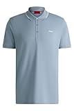 HUGO Herren Dinoso222 Slim-Fit Poloshirt aus Stretch-Baumwolle mit Logo-Print Blau XL