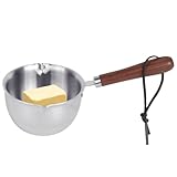 Kleine Pfanne aus Stahl für heiße Öle, Butterwärmer, Milchtopf, Butterwärmer, Milchtopf, Butterschmelztopf, Milchtopf, kleine Soßentopf, Butterwärmer, Milchtöpfe für Herdplatte