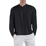 Generisch Herren Langarm Kompressionsshirt mit Half Zip Slim Fit Atmungsaktives Schnelltrocknend Funktionsshirt Freizeit Lose Fitness Sportshirt Einfarbig Rundhals T-Shirt für Männer