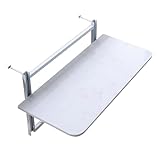 ZYYLIVR Klappbarer Balkonhängetisch, Höhenverstellbarer Geländertisch Zum Einhängen, Tisch Für Balkongeländer, Beistelltisch Für Balkon Und Terrasse(35 * 100cm/13.8 * 39.4in)