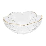 Ciieeo 1Stück Transparente Glasschale im Japanischen Stil mit Goldrand für Desserts und Suppen Vielseitig Einsetzbar Stilvolles Design für Zuhause und Gastronomie