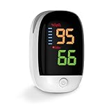 Pulsoximeter für Kinder und Erwachsene - 5 Sekunden Messung, Hochauflösendes farbiges LED-Display mit Hintergrundbeleuchtung, Blut-Sauerstoff & Pulsmesser