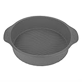 Brrnoo 9-Zoll-Silikon-Kuchenformen mit Wellendesign, Cak 9-Zoll-Silikon-Kuchenform, Runde Form, Verschiedene Backformen für den Ofen (GREY)