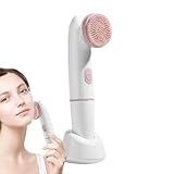 Gesichtsreinigungsinstrument - Silikonbürste, elektrische Hautpflege | wiederaufladbare Ultraschall-Vibrationsbürste mit Rotation, sanfte Tiefenreinigung gegen Poren Schmutz Öl ideal für tägliche Gesi