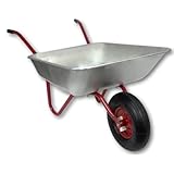 Schubkarre 80L Bauschubkarre Schiebkarre bis 100kg Gartenkarre verzinkt Luftrad
