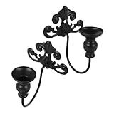 ULTECHNOVO 2 Stück Schmiedeeiserne Wandkerzenhalter Vintage Retro Wandbehang Kerzenhalter Kerzenständer Wandleuchter Wanddekoration Esszimmer Teelichthalter Wandkerzenhalter