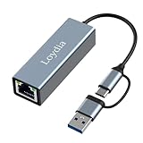 USB C auf Ethernet Adapter, USB 3.0 zu RJ45 1000Mbps Ethernet LAN Netzwerkadapter, Kompatibel für Laptop, PC mit Windows 7/8/10, XP, Vista, Mac