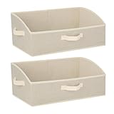Cozary Aufbewahrungsbox mit Griffen 28L,2 Stück Faltbare Aufbewahrungskorb stoff 50x28.5x20cm,Großer Körbe Aufbewahrung,Ordnungsboxen für Kleidung Spielzeug Werkzeug Kleiderschrank