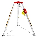 Tragbares Fallsicherungs-Set, Aluminiumlegierung, Stativ mit 19,8 m Seilwinde, verstellbares Notfall-Rettungssystem für enge Räume, Sicherheitshift und Fallschutzausrüstung