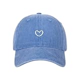 Generisch Baseball Cap Damen mit Herzförmiges Stickmuster Baumwolle Mütze Verstellbarem Kappe Outdoor Sports Cap