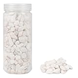 HEKU großformatige Deko-Steine (9-13mm) in weiß, ca. 750g I Vielseitig Einsetzbar I Praktisch Verpackt I Ideal für Dekoration und Bastelprojekte