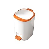 Mülleimer Küche Luxuriöser Tretmülleimer mit Deckel for Zuhause, Küche, Bad, Wohnzimmer, großes Fassungsvermögen und stilvolles Design für Küche, Wohnzimmer, Schlafzimmer, Büro, Pulver(Orange,15L)