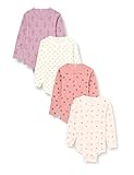 PIPPI Unisex Baby Body LS AO-Printed (4-Pack) Underwear, Dusty Rose, 86