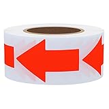 Hylabelest Fluoreszenz-rote Pfeilaufkleber, insgesamt 500 Etiketten pro Rolle (fluoreszierendes Rot)