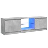 vidaXL TV Schrank mit LED-Leuchten Lowboard Sideboard Fernsehschrank Fernsehtisch TV Möbel Tisch Board HiFi-Schrank Betongrau 120x30x36cm
