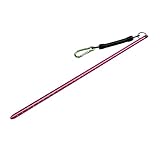 D DOLITY Aluminium Riffstab Taucher Zeigestab mit 34 cm Spiralverlängerung bis 65cm Karabinerhaken für Tauchen Schnorcheln Unterwasser Sport - Rose Rot