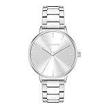 Tamaris Damenuhr – Schlichte, runde Armbanduhr für Damen 36 mm - Armbanduhr mit Edelstahlband in Silber, Gold, Roségold, Schwarz, Blau, Grün, Lila UVM, wasserfest