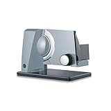 GRAEF S11000 - Elektrischer Allesschneider SKS110, Made in Germany, Edelstahl-Wellenschliffmesser Ø170 mm, Schnittstärke 0-20 mm, Energiesparmotor 170 W, Kindersicherung, Brotschneidemaschine, Grau