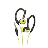 SBS Kabelgebundene In-Ear-Kopfhörer Runway Sport Stereo mit Ohrstöpseln, Mikrofon und Antworttaste, Segeltuchtasche, gelb und schwarz, Einheitsgröße