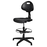 topsit IND000112 Arbeitsstuhl aus Polyurethan, ergonomischer Arbeitsstuhl, Laborstuhl, höhenverstellbar und leicht zu reinigen, Stabiler Sockel mit Metallfußring und Füßen.