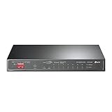 TP-Link TL-SG1210MP 10 Port Gigabit PoE LAN Switch (8 Gigabit PoE+ Ports, 1 Gigabit SFP Port, 123 W, IEEE-802.3af/at, Plug-and-Play, QoS, IGMP,lüfterlos) Schwarz