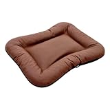 4L Textil Ella Hundebett große Hunde Kunstleder Wasserfestes Hundebett Kunstleder XXL Hundekissen Kunstleder XXL Hundematratze Kunstleder XXL (130x110 cm, Braun)