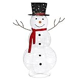 LEADZM Beleuchteter Schneemann Weihnachtsdekoration Outdoor, Wetterfeste LED Schneemann Deko außen mit 90 LED Lichtern für Garten und Haus, 120 × 60 × 60 cm