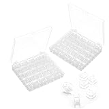 Nicphyn 50 Stück Transparent Spulen Nähmaschine, Unterfadenspulen mit Spulenbox, Nähmaschinenspulen, Nähmaschinen Spulen, kompatibel mit Brother Singer Kenmore Janome Die Meisten Nähmaschinen