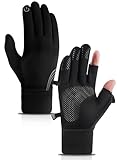 Bobelle Handschuhe Herren Damen Winter,Fahrradhandschuhe wasserdichte Winddicht Touchscreen Thermo Warme Rutschfes für Laufen Motorrad Radfahren Outdoor Sport (Schwarze,M)