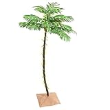 vidaXL Künstliche Palme mit 88 LEDs Beleuchtet Weihnachtsbaum Kunstpflanze Dekobaum Kunstbaum LED Baum Party Dekoration Außen Innen Warmweiß 150cm