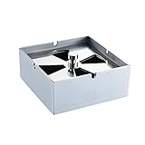 SDFGBNJK Retro Aschenbecher Kreativ, Tisch Ascher Deckel Für Draußen Und Drinnen Zigarre Zigaretten Windaschenbecher Sturmaschenbecher Tragbare Entwurf,Silber,10cm