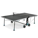 Cornilleau 300x - Outdoor Tischtennisplatte - Klappbar - Einfach zu bedienen - 5 mm Melaminharzplatte - TÜV geprüft -Tischtennistisch für draußen - Turniermaße - Grau