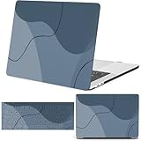 FFBOFFC Hülle für MacBook Air 13.6 Zoll 2025 2024 2023 2022 Modell A3240 A2681 A3113 M4/M3/M2 Chip mit Retina Display & Touch ID, Plastik Hart Schutzhülle & Tastaturdeckel, Blaue abstrakte Linie