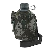 Duroecsain Armee-Wasserkantine - Camouflage Cover Sports Outdoors Freizeitzubehör - Filtration 1L Filtration mit Gurt, Trinkflaschen für Wandern