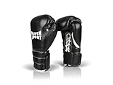 Paffen Sport «PRO Guard» 2in1-Boxhandschuhe mit Schnürung und Klettverschluss für das Training (schwarz/weiß, 16UZ