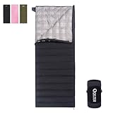 QEZER Daunenschlafsack Ultraleicht Deckenschlafsack kleines Packmaß für Camping und Trekking 3~4 Jahreszeiten Outdoor oder Indoor (Schwarz)